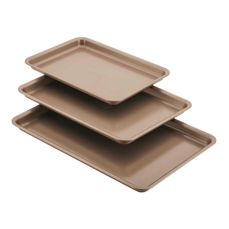 Anolon Gourmet Nonstick Bakeware Set with Nonstick Cookie Sheets / Baking Sheets - 3 Piece, Bronze Brown - Image 1